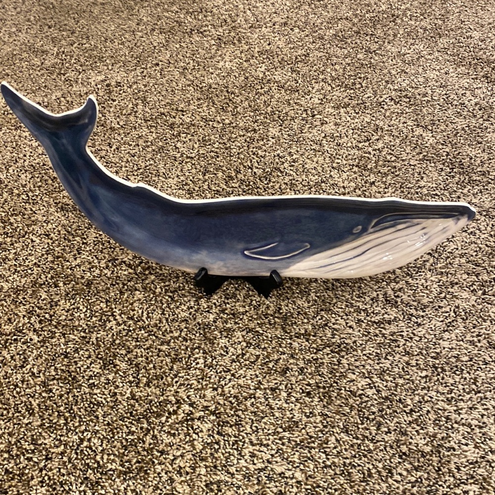 Pottery Barn Whale Shaped Melamine Serving Platter